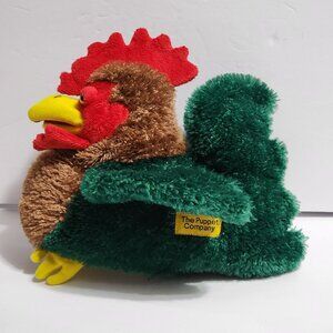 The Puppet Company ROOSTER Cockerel Green Brown Red Plush Rare 10" Hand